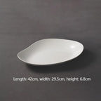 Camping Plates Dinner Plate Hotel Club Dish Plate Irregular Oval Soup Plate Ceramic Cold Dish Plate Home Serving Tableware Decorative Plate