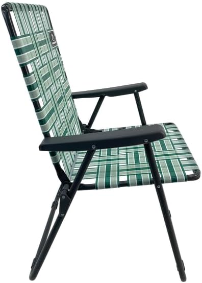 MOUNTAIN SUMMIT GEAR Retro Webbed Camping Chair - Lightweight, Foldable, Durable Steel Frame, 300lb Capacity, Vintage Stripes by Caddis Sports (2, Sage Green)