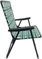 MOUNTAIN SUMMIT GEAR Retro Webbed Camping Chair - Lightweight, Foldable, Durable Steel Frame, 300lb Capacity, Vintage Stripes by Caddis Sports (2, Sage Green)