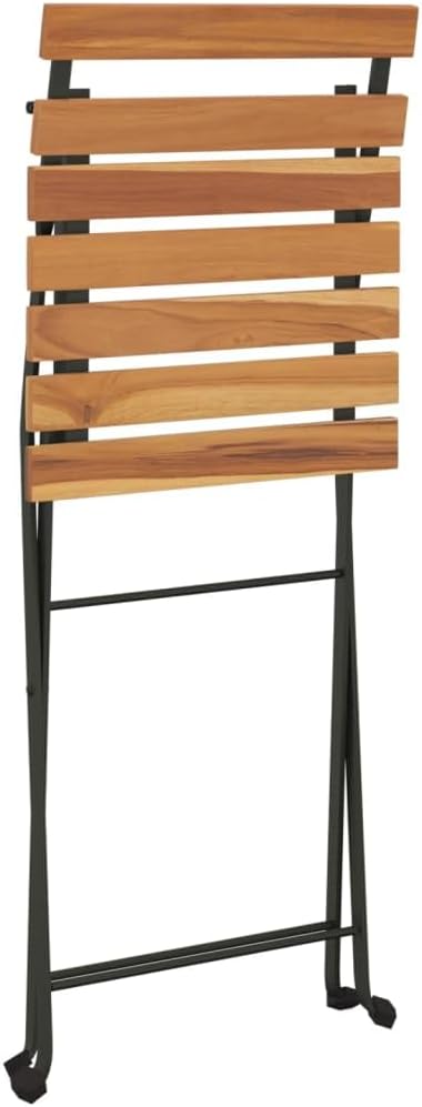 Folding Bistro Chairs 4 pcs,Outdoor Chairs,Garden Chair,Kitchen Chairs,Camping Chair,Leisure Chair,Decorative Chair,Conversation Chair,for Patio,Balcony,Party,Solid Wood Teak and Steel