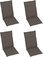 Patio Chairs 4 pcs,Outdoor Folding Chair,Lounge Chair,Portable Camping Chair,Tanning Chairs for Outside,Garden Chair,for Outdoor Patio, Campsite, or Yard, with Taupe Cushions Solid Teak Wood