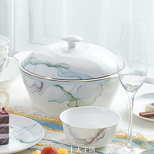 GaRcan Sudemota Dinner Plate Ceramic Dinnerware Set Kitchen Tableware Dinner Dish Ceramic Plates and Dishes Bowls 56Pcs Combination Dishes Set
