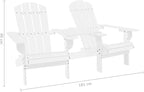 Patio Adirondack Chairs with Tea Table,Garden Chair,Leisure Chair,Bistro Chair,Leisure Chair,Camping Chair,Outdoor Chairs,Conversation Chair,for Patio,Balcony,Party, Solid Wood Fir White