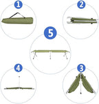 Portable Folding Camping Cot, Heavy Duty Sleeping Bed with Carrying Bag, 610D Oxford Cloth & Lightweight Aluminum Frame, 275lbs Load, Outdoor Cot for Adults, Travel, Hiking, Office (Green, 1 Pack)