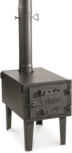 Guide Gear Outdoor Wood Burning Stove; Portable with Chimney Pipe for Cooking and Camping