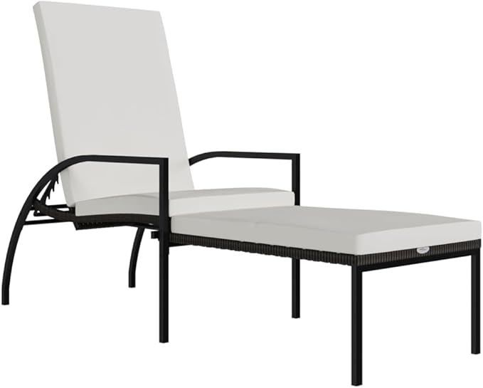 Outdoor Chairs Camping Chairs Beach Chair Patio Furniture Sun Lounger with Footrest PE Rattan Brown for Patio, Poolside, Beach,Camping