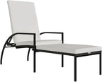 Outdoor Chairs Camping Chairs Beach Chair Patio Furniture Sun Lounger with Footrest PE Rattan Brown for Patio, Poolside, Beach,Camping