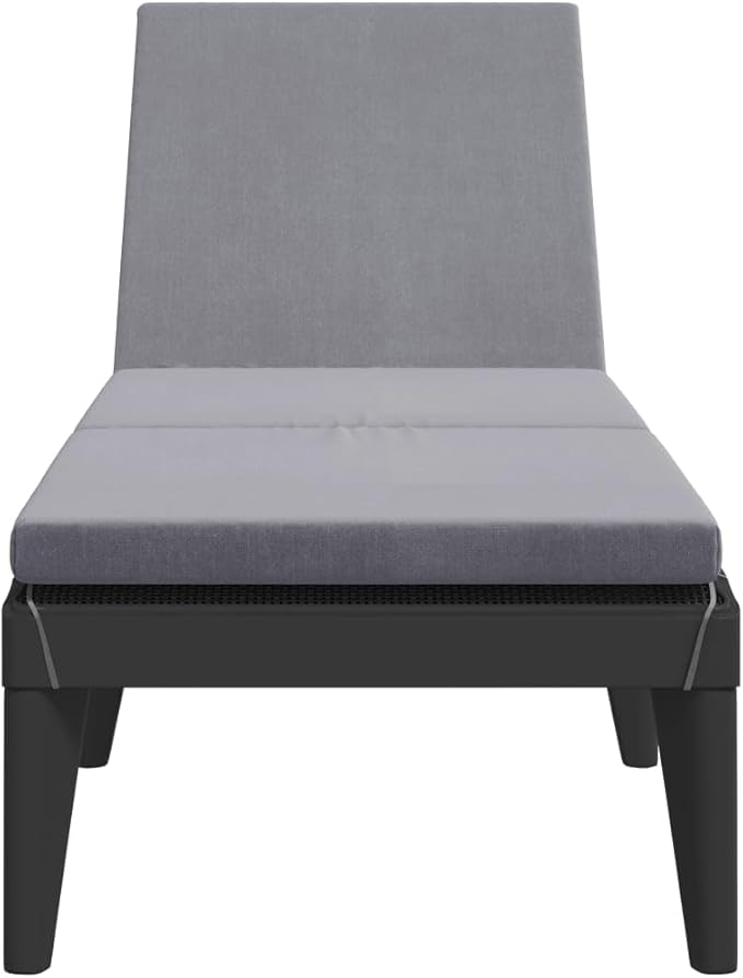 Sun Lounger with Cushion Anthracite 73.2"x23.6"x11.4" PPrecliner Chair Tanning Chair Camping Chairs Outdoor Lounge chairsSuitable for Gardens, courtyards