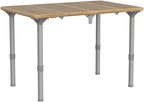 KingCamp Bamboo Folding Table Camping Table with Adjustable Height 4-Folds Compact Small Lightweight Portable Picnic Camp Table for Outdoor Backpacking Beach RV Travel Tailgating Barbecue, 1-2 People