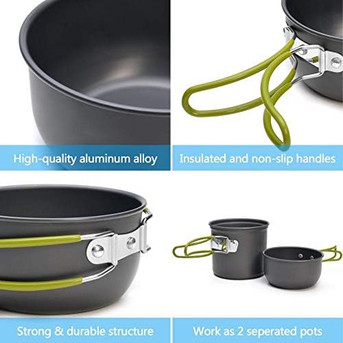 Outdoor Camping Hiking Cookware Tableware Picnic Pot Fork Spoon Table Knife Fork Stove Kit Camping Picnic Tools