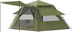 Tents for Camping 3/5 Person Tent Waterproof Beach Canopy Tent Pop Up, Easy Setup Backpacking Tents with Mats, Dome Tent, Family Tent for Outdoor Hiking with Porch (Color : /Green, Size : 3-4 Person