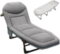 Portable Folding Camping Cot, Adjustable 6-Position Adults Reclining Folding Chaise, Outdoor Patio Folding Lounge Chair Sleeping Cots Bed, Perfect for Camping, Pool, Beach, Patio Durable