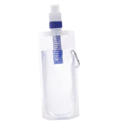 Mipcase 480ml Compact Water Container Portable Water Bag Filter Collapsible Camping Accessory Reusable Water Storage for Hiking Backpacking and Outdoor Use