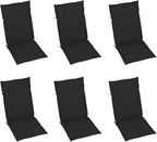 Patio Chairs 6 pcs,Outdoor Folding Chair,Lounge Chair,Portable Camping Chair,Tanning Chairs for Outside,Garden Chair,for Outdoor Patio, Campsite, or Yard, with Black Cushions Solid Teak Wood