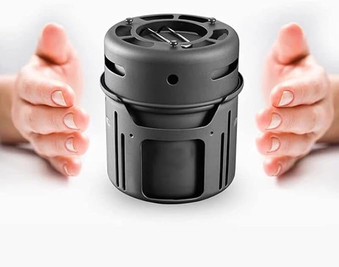 JSEIAJB Outdoor Camping Hiking Picnic Cooking Tableware Windproof Stove Self-Driving Pot Pan