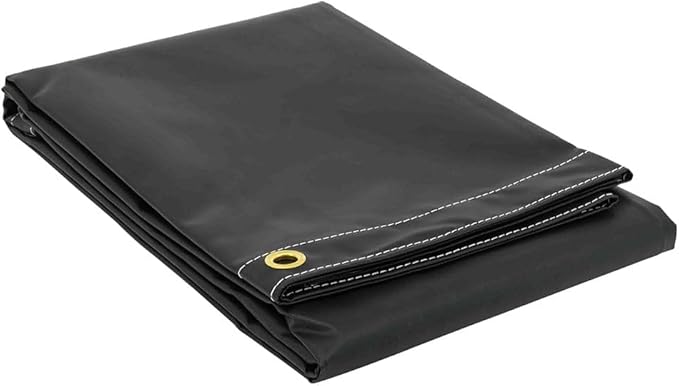 Mytee Products (2 Pack) 8' x 10' Heavy Duty Black 18oz Vinyl Utility Tarp Waterproof, Multipurpose, Cars, Boats, Campers, Pool Cover, Tent
