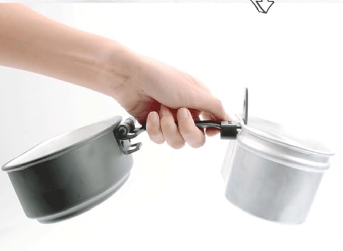 Camping Cookware 3 in 1 Outdoor Camping Lunch Box Tableware Hiking Picnic Survival Pot Bowl Portable Cookware Set Outdoor Picnic