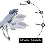 Portable Folding Bed，Camping Cots,(Folding Camping Cot, 3-Position Adjustable Oxford Sleeping Cots Bed,Portable Camping Bed with Pillow,Multifunctional Lounge Chair,Perfect for Camping, Poo