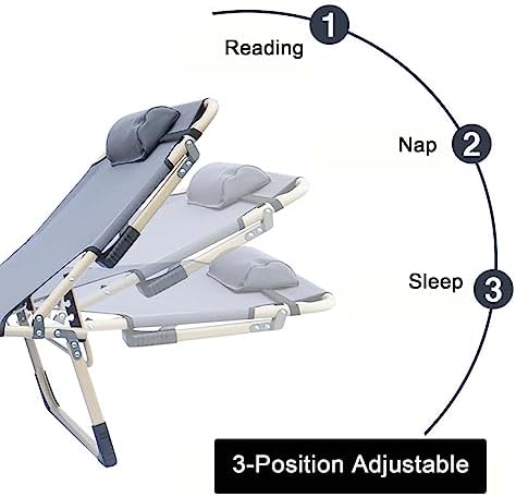 Portable Folding Bed，Camping Cots,(Folding Camping Cot, 3-Position Adjustable Oxford Sleeping Cots Bed,Portable Camping Bed with Pillow,Multifunctional Lounge Chair,Perfect for Camping, Poo