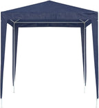 Blue Polyethylene Party Tent 6.6 x 6.6 ft Outdoor Canopy for Summer Events and Weddings with UV-Resistant Waterproof Cover and Sturdy Iron Frame