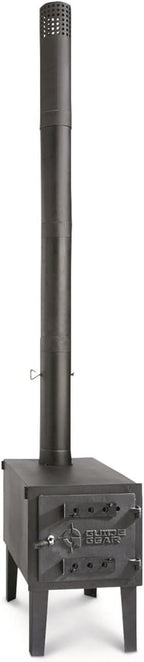 Guide Gear Large Outdoor Wood Burning Stove Portable with Chimney Pipe for Cooking, Camping, Tent, Hiking, Fishing, Backpacking
