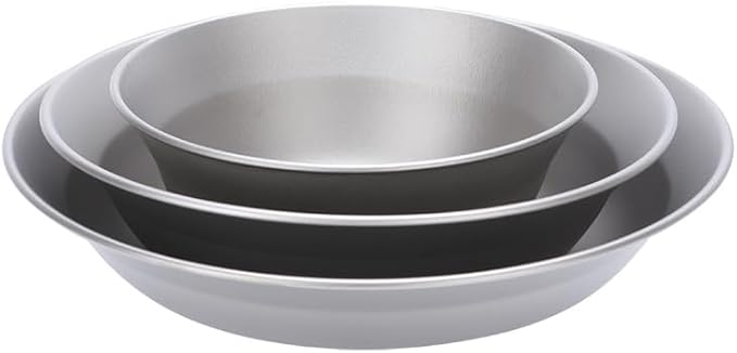 Pure Titanium Bowl 3-piece Set Outdoor Camping Portable Tableware Household Salad Plate