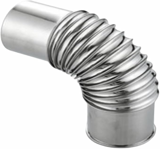 90 Degree Elbow Stove Pipe - 2.36 Inch Diameter Stainless Steel Chimney Flue Extension for Home Camping Wood Stoves Tent Ventilation Accessory‌