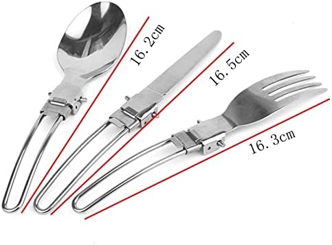 Outdoor Camping Hiking Cookware Picnic Cooking Pots Set Non-Stick Bowls with Foldable Spoon Fork Knife Tableware Sets