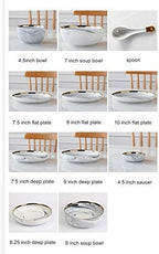 GaRcan Dinner Plate Marble Ceramic Plates Gold Inlay Steak Plate Nordic Style Tableware Bowl Dessert Dinner Dish for Kitchen Dinnerware Set