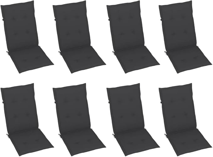 Patio Reclining Chairs with Cushions,Camp Chair,Barbecue Chairs,Fishing Chairs,Bistro Chair,Coffee Chair,Patio Funiture,for Dining Room,Living Room,Study Room,Garden,8 pcs Gray Acacia Wood