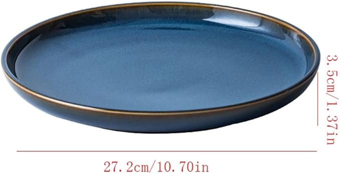 Camping Plates Serving Plate Tray Ceramic Plate Creative Tableware Plate Restaurant Steak Plate Flat Plate Decorative Plate(27cm)