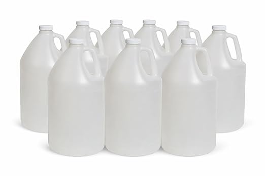 FastRack 1 Gallon Water Jug (9-Pack) | Round Reusable Plastic Jugs with Lids | BPA-Free HDPE Water Container for Liquid Storage, Brewing, Camping & Emergency Prep