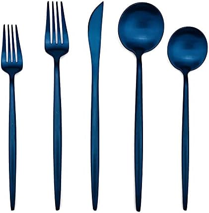 Cutlery Set Pieces Service Stainless Steel Titanium Flatware,Cutlery Flatware Set Of 4, Stainless Steel Tableware, Include Knife Fork Spoon Dinnerware with Elegant Box, for Home, Hotel, Res