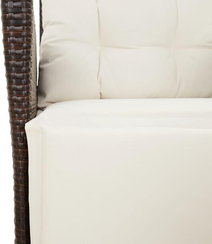 Reclining Patio Chair with Footrest Brown Poly Rattan Porch Chairs Camping Chairs Patio Chairs Living Room Chairs for Dining Patio Bedroom Outdoor