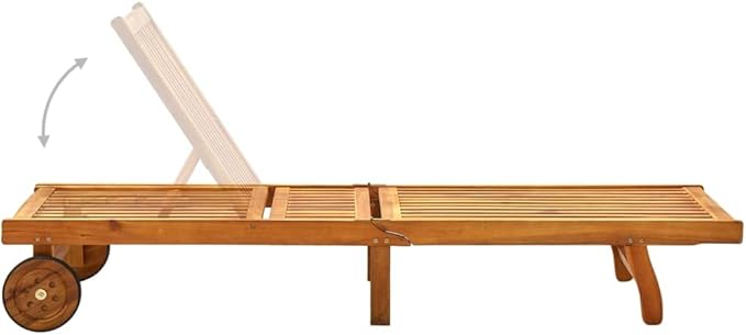Zero Gravity Chair Camping chairPatio Sun Lounger with Cushion Solid Acacia WoodSuitable for Gardens, courtyards, and patios