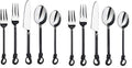 Twist and Shout Stainless Steel Flatware Set Service for Persion Modern Silverware Utensils Set Kitchen Restaurant, Wedding, Party Dinnerware Accessories (2 Set)