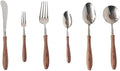Silverware Flatware Cutlery Set， 6/24/36/48/60/72pcs Steak Knife and Fork Cutlery Wooden Handle Spoon Cutlery Set 304 Stainless Steel Dessert Fork and Spoon，Silver-48 Pieces for 8
