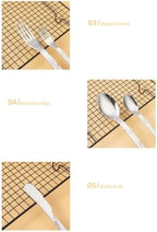 Cutlery Set Pieces Service Stainless Steel Titanium Flatware,Silverware Flatware Cutlery Set， 6/24/36/48 Piece Tableware Steak Knife， Fork Spoon Butter Knife Dessert Spoon ABS Rivet Handle