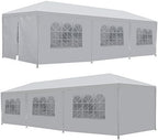 Smartxchoices 10' x 30' Outdoor Waterproof Gazebo Canopy Tent with Removable Sidewalls and Windows Heavy Duty Tent for Party Wedding Events Beach BBQ, White