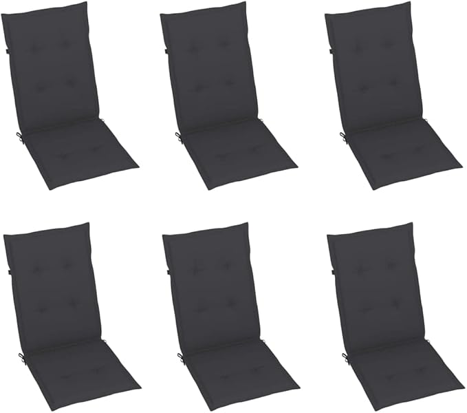 Patio Chairs 6 pcs,Outdoor Folding Chair,Lounge Chair,Portable Camping Chair,Tanning Chairs for Outside,Garden Chair,for Outdoor Patio, Campsite, or Yard, with Anthracite Cushions Solid Teak Wood