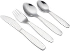 Stainless Steel Silverware Set, 16-Piece Flatware Cutlery for 4, Includes Knives, Forks, Spoons - Durable Black Handle, Perfect for Home or Restaurant Use