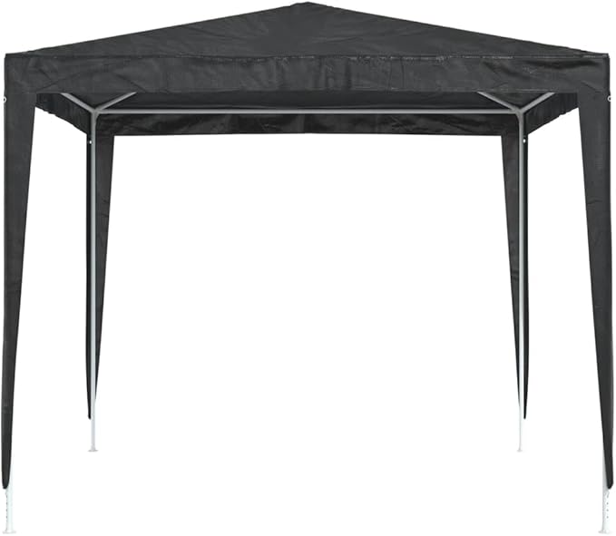 Party Tent Anthracite Polyethylene Steel Frame 8.2 x 8.2 ft Outdoor Shelter for Gatherings with Water-Resistant Canopy and Easy Assembly