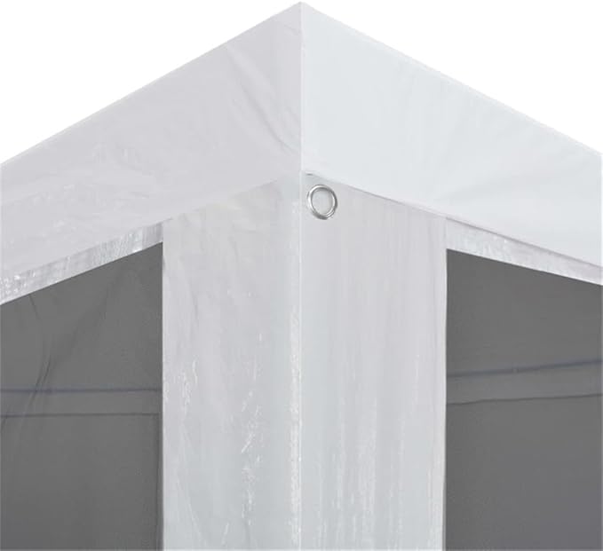 Pemberly Row 9.8' x 9.8' Party Tent, White PE Roof, Heavy-Duty Steel Frame, UV & Water Proof, 4 Mesh Sidewalls with Zipped Entrance, Outdoor Canopy for Events, Weddings, BBQs, Festivals