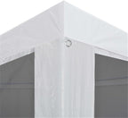 Pemberly Row 9.8' x 9.8' Party Tent, White PE Roof, Heavy-Duty Steel Frame, UV & Water Proof, 4 Mesh Sidewalls with Zipped Entrance, Outdoor Canopy for Events, Weddings, BBQs, Festivals