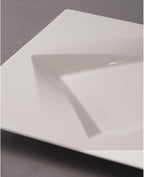 Camping Plates Restaurant Ceramic Tableware Western Steak Dessert Plate Rotating Square Plate White Special-Shaped Plate Decorative Plate