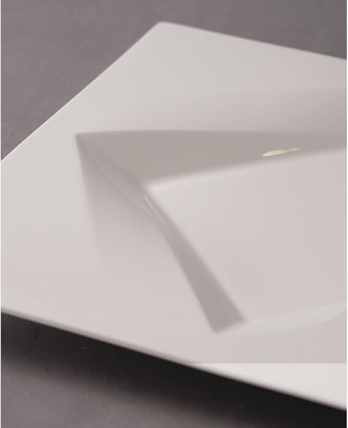 Camping Plates Restaurant Ceramic Tableware Western Steak Dessert Plate Rotating Square Plate White Special-Shaped Plate Decorative Plate