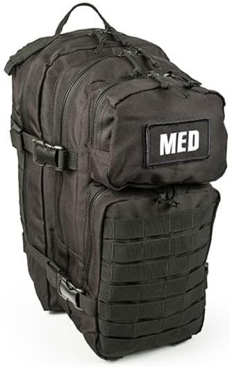 Prepper Supplies Best Sellers - Fully Stocked Tactical Trauma Backpack (Black) by Elite First Aid