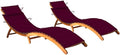 Sun Loungers 2 pcs with Cushions Solid Acacia Woodcamping Chairs Tanning Chair Outdoor Lounge Chairs Recliner chairSuitable for Gardens, courtyards
