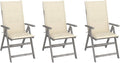 Patio Reclining Chairs,Camp Chair,Barbecue Chairs,Fishing Chairs,Bistro Chair,Coffee Chair,Patio Funiture,for Dining Room,Living Room,Study Room,Garden,3 pcs with Cushions Solid Acacia Wood
