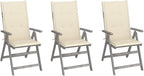 Patio Reclining Chairs,Camp Chair,Barbecue Chairs,Fishing Chairs,Bistro Chair,Coffee Chair,Patio Funiture,for Dining Room,Living Room,Study Room,Garden,3 pcs with Cushions Solid Acacia Wood